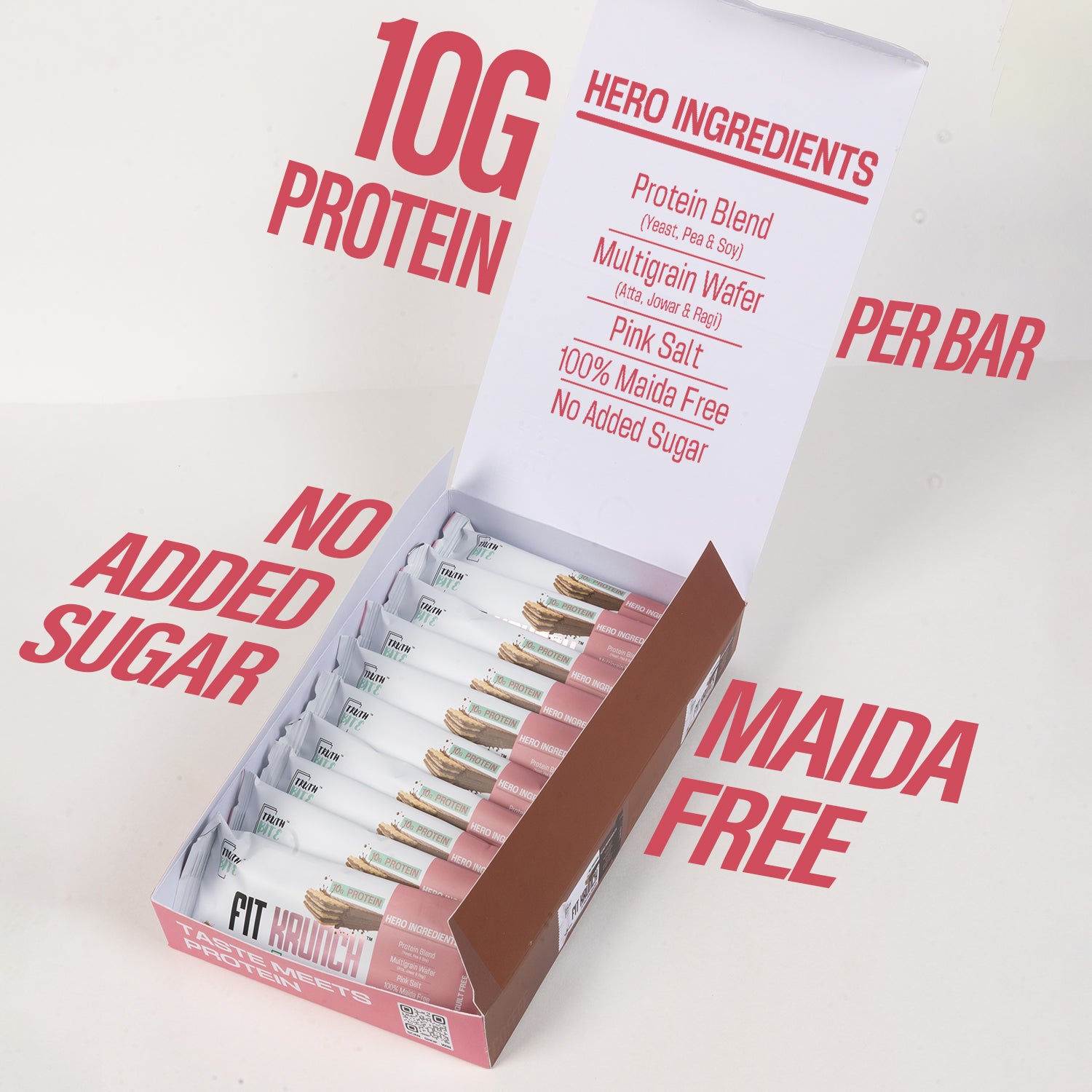 FIT KRUNCH Protein Wafer Bar - Strawberry (Box of 10)