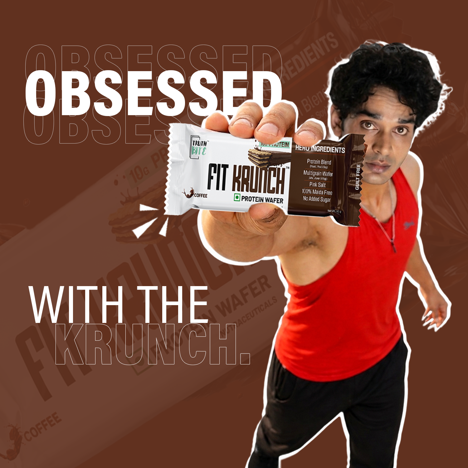FIT KRUNCH Protein Wafer Bar - Coffee (Box of 10)