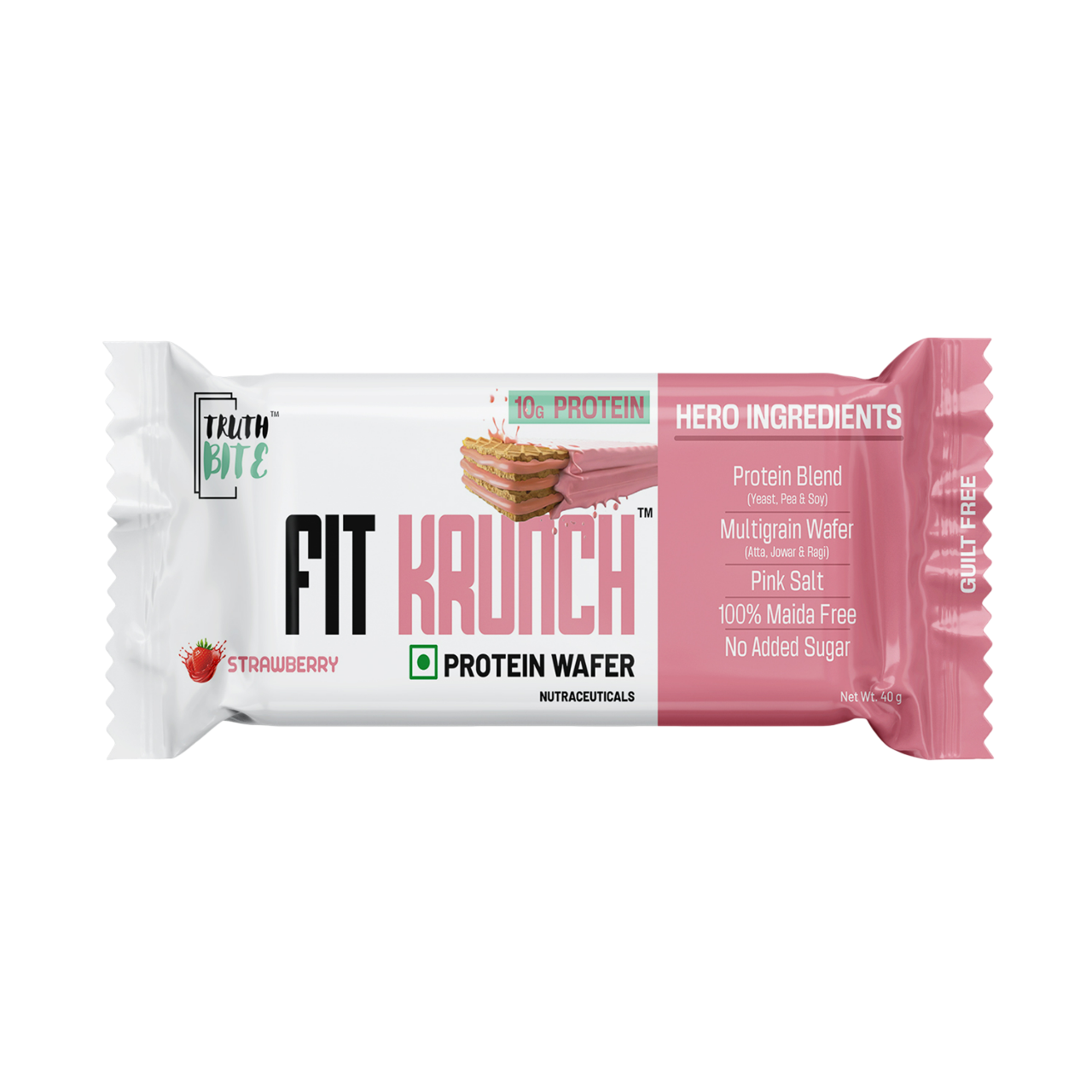 FIT KRUNCH Protein Wafer Bar - Strawberry (Box of 10)